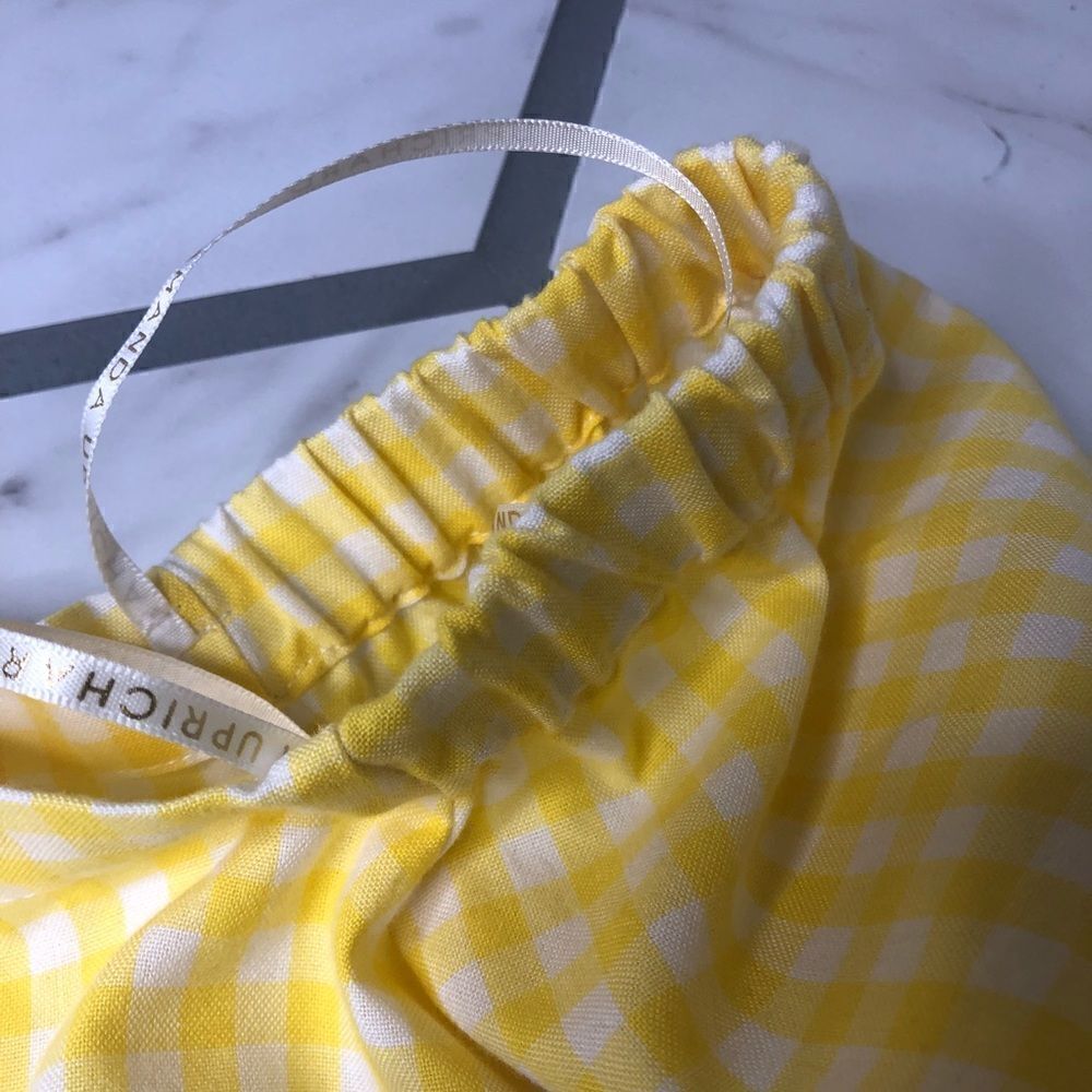 Amanda Uprichard yellow gingham bell sleeve dress - Picture 5 of 5
